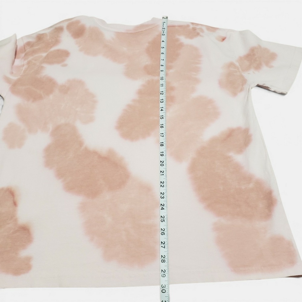 AllSaints Mens Kura Tie Dye Oversized T-Shirt Ceramic Pink Organic Cotton Medium - Picture 8 of 8